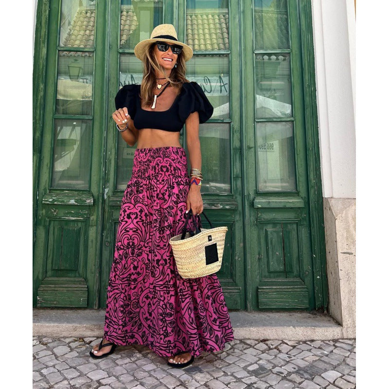 Damen Maxi-Rock mit floralem Muster