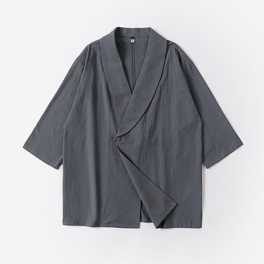 Unisex Oversize-Kimono-Jacke mit Schalkragen und Wickelverschluss Shop Nory