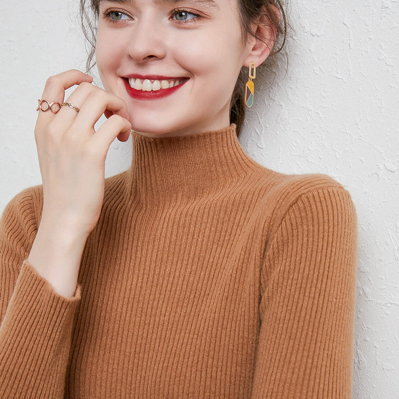 Damen Figurbetonter Feinstrick-Rollkragenpullover mit extrafeiner Rippenstruktur und kaschmirweicher Haptik Shop Nory