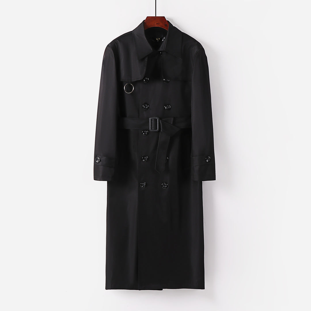 Herren Doppelreihiger Leichter Trenchcoat mit Taillengürtel Shop Nory