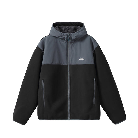 Unisex Fleece-Kapuzenjacke mit Teddyfutter, durchgehendem Reißverschluss und seitlichen Reißverschlusstaschen Shop Nory