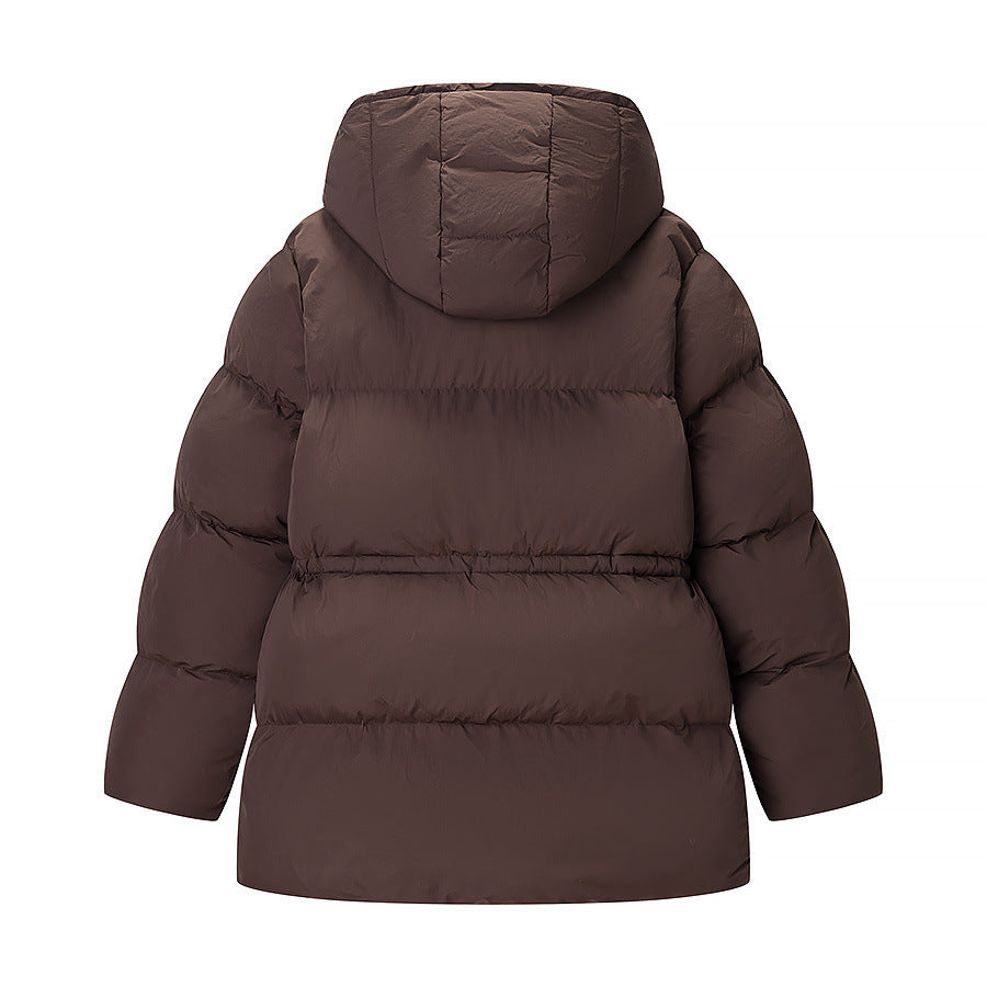 Damen Wattierte Pufferjacke mit Kapuze, taillierbarem Kordelzug und Zwei-Wege-Reißverschluss Shop Nory
