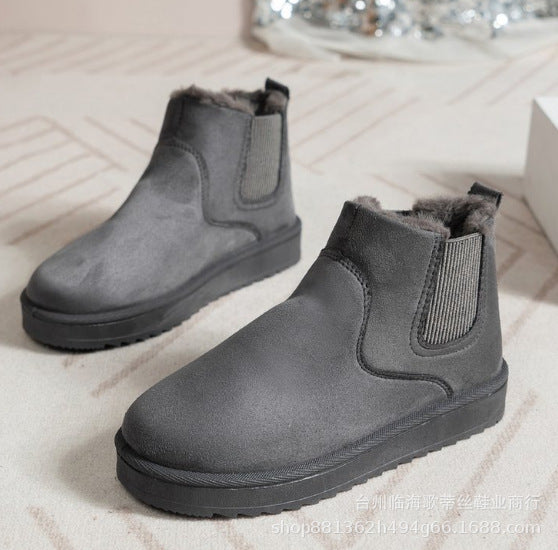 Damen Gefütterte Chelsea-Stiefelette aus Wildlederoptik mit elastischem Einsatz und Profilsohle Shop Nory