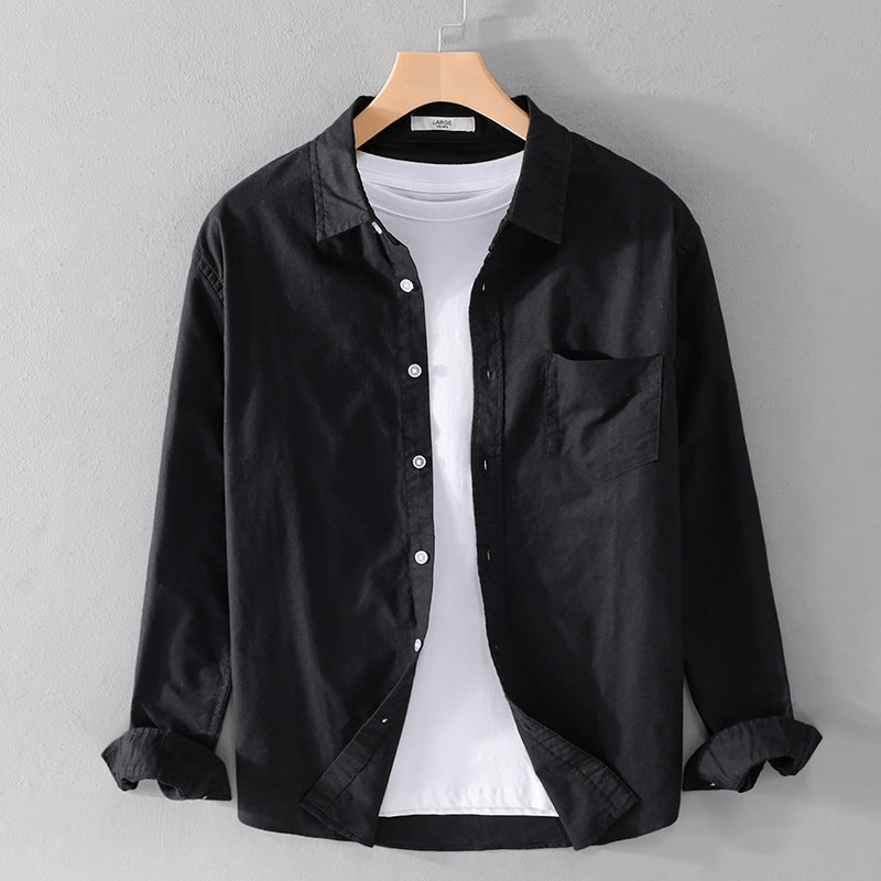 Herren Lässiges Baumwoll-Layering-Overshirt mit Kentkragen, Brusttasche und softem Twill-Finish Shop Nory