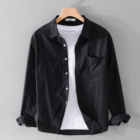 Herren Lässiges Baumwoll-Layering-Overshirt mit Kentkragen, Brusttasche und softem Twill-Finish Shop Nory