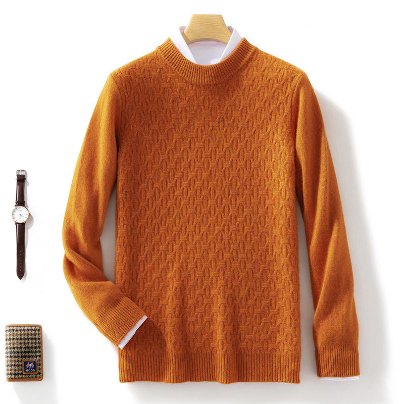 Damen Strukturierter Mockneck-Pullover im Kaschmir‑Look mit geometrischer Wabenstruktur Shop Nory