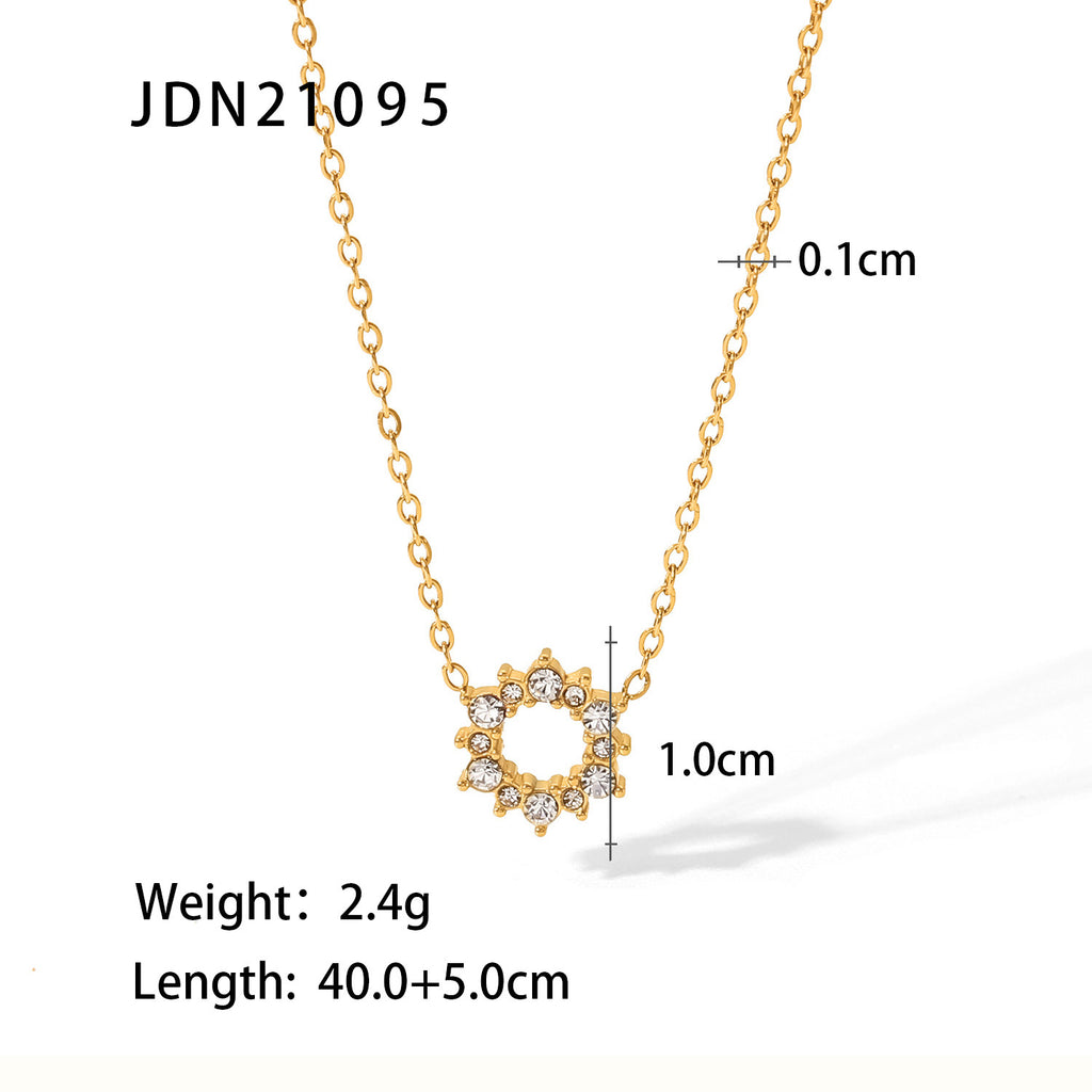 Damen Halskette mit funkelndem Kristallanhänger und feiner Gliederkette Shop Nory