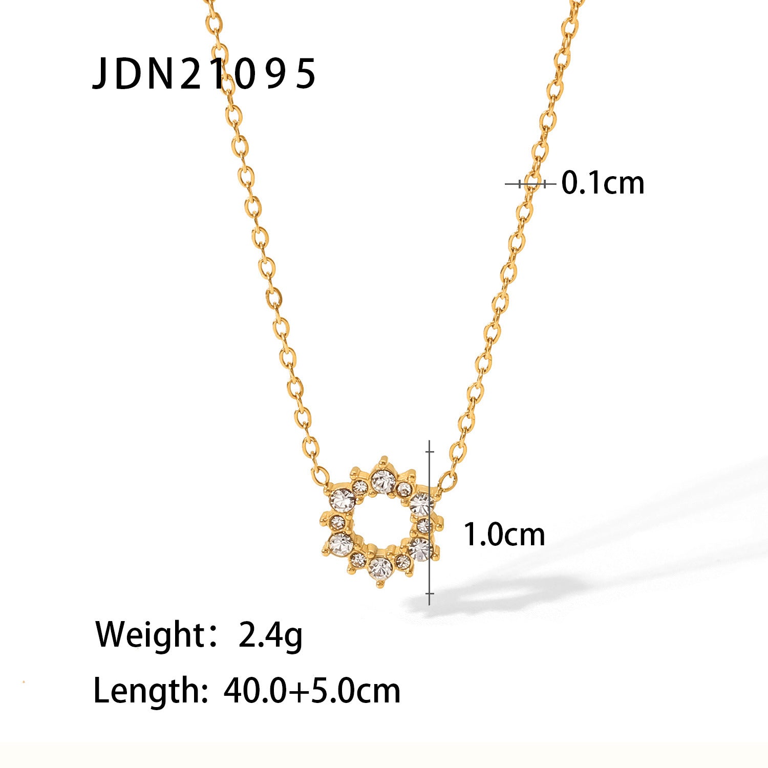 Damen Halskette mit funkelndem Kristallanhänger und feiner Gliederkette Shop Nory