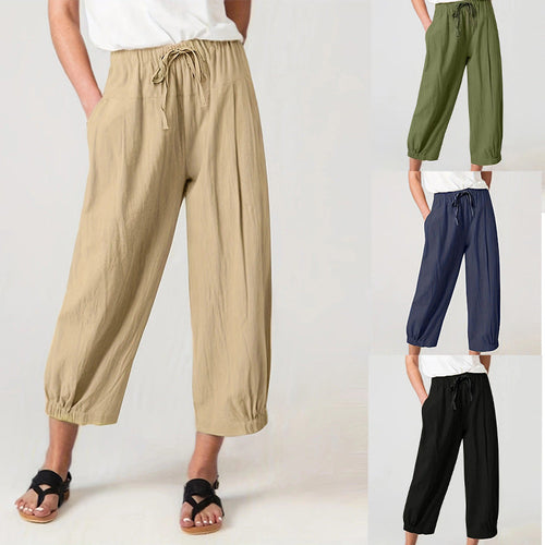 Damen Bequeme Sommerhose mit elastischem Bund