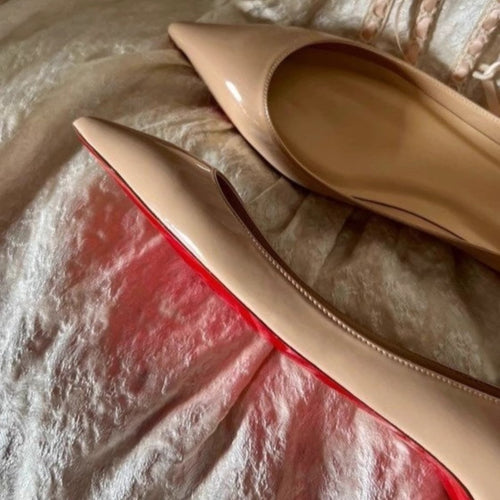 Damen Spitz zulaufende Lackleder-Ballerinas mit gepolsterter Innensohle Shop Nory