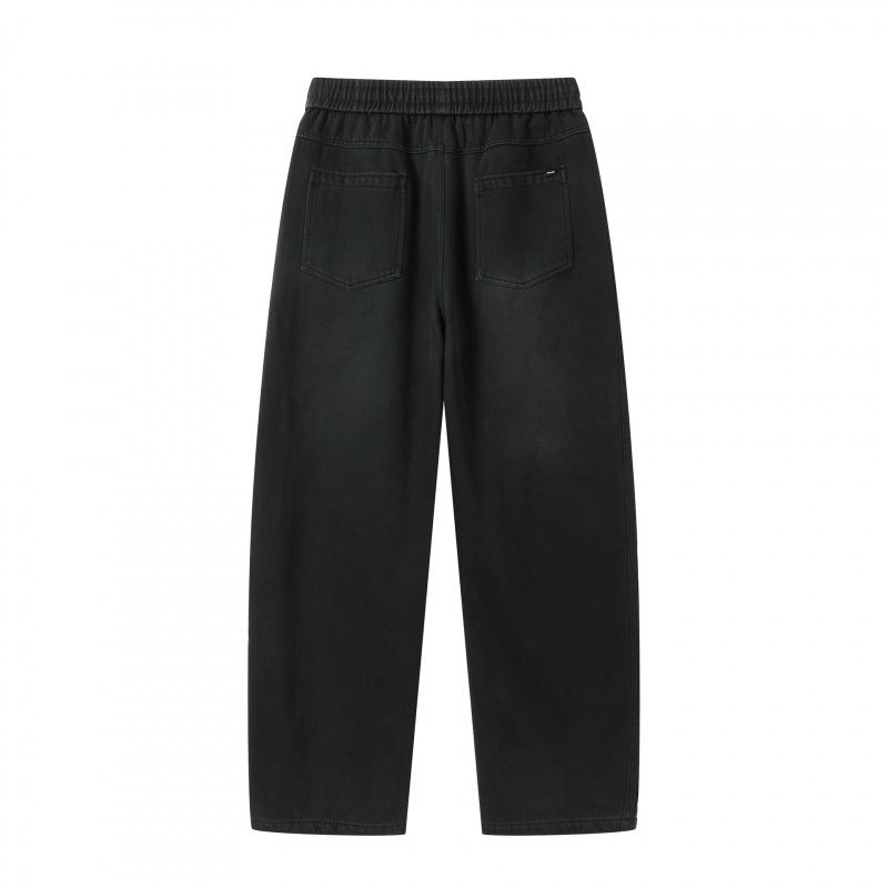Unisex Weite Denim-Hose mit elastischem Bund, Tunnelzug und fünf Taschen Shop Nory