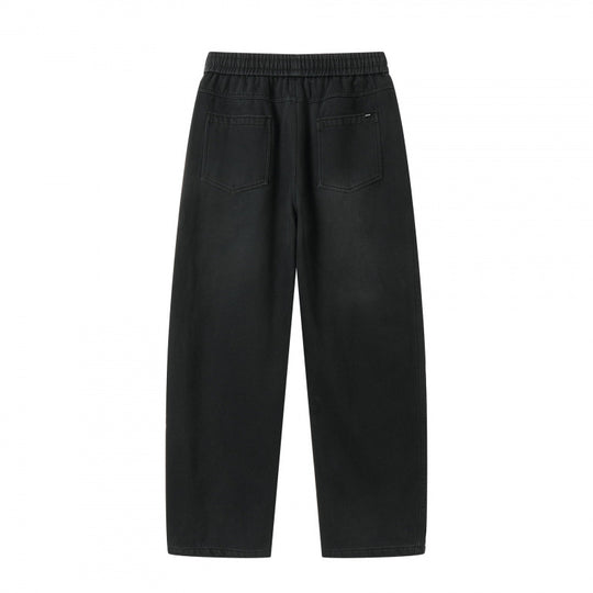 Unisex Weite Denim-Hose mit elastischem Bund, Tunnelzug und fünf Taschen Shop Nory