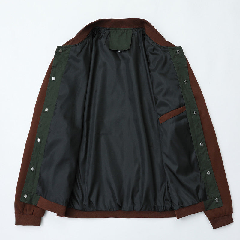 Herren Varsity-Bomberjacke im Canvas-Mix mit Druckknopf-Leiste und Rippbündchen Shop Nory