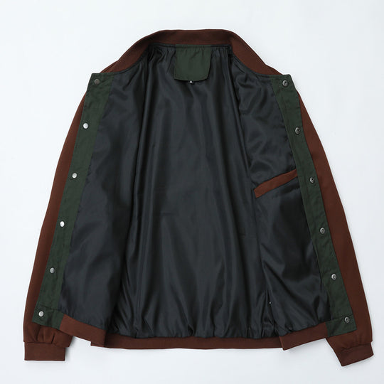 Herren Varsity-Bomberjacke im Canvas-Mix mit Druckknopf-Leiste und Rippbündchen Shop Nory