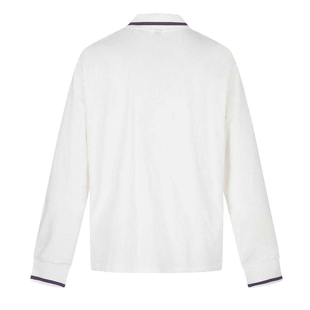 Damen Langarm-Poloshirt mit Strass-Applikation und kontrastierenden Bündchen Shop Nory