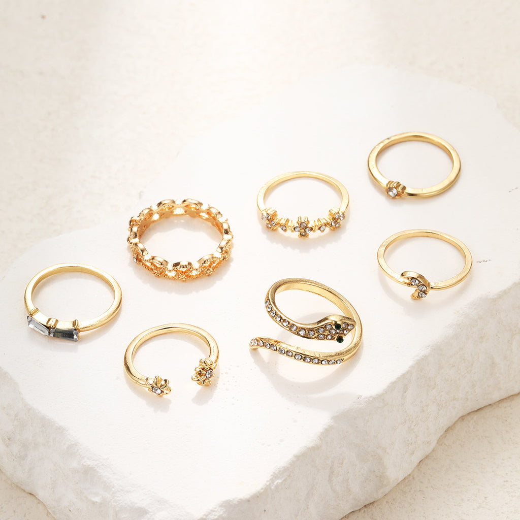 Damen Ring-Set mit kreativem Design und funkelnden Akzenten Shop Nory