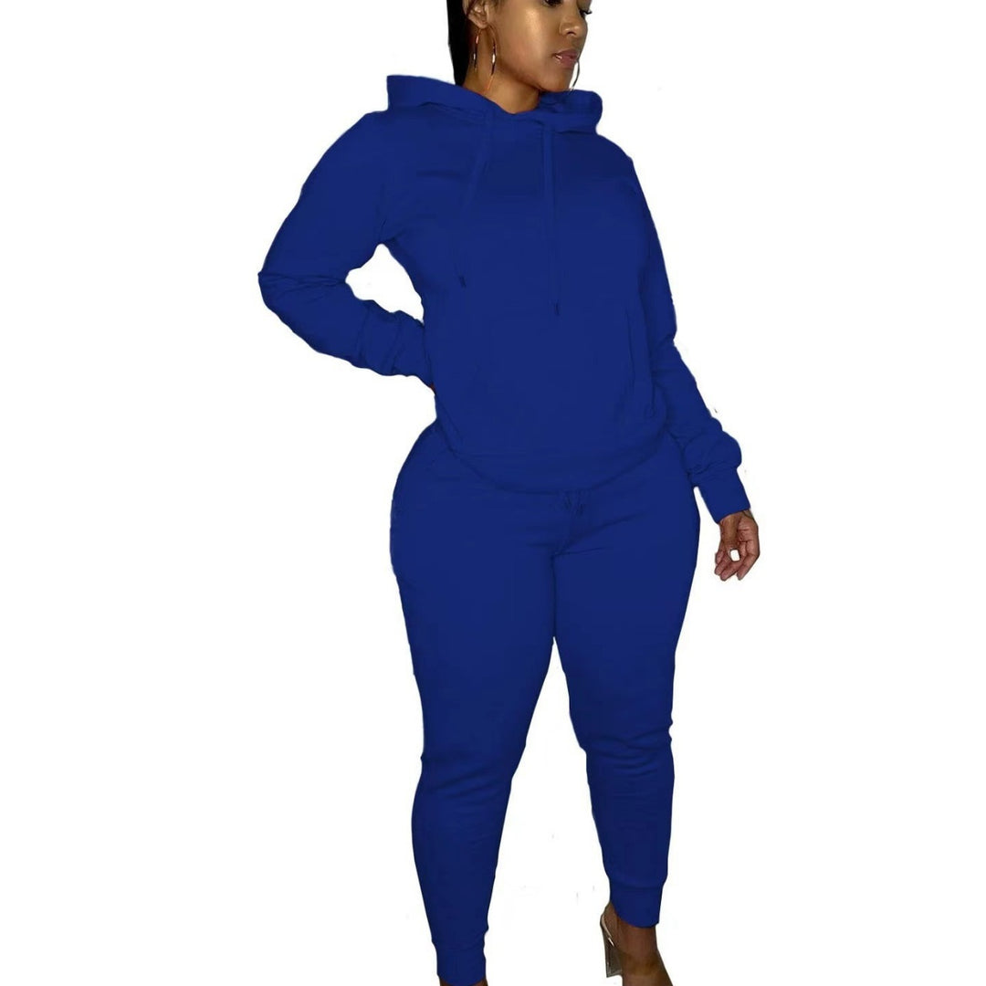 Damen nan tailliertes Hoodie- und Jogginghose-Set mit Kängurutasche, hohem Komfortbund und gerippten Knöchelbündchen Shop Nory