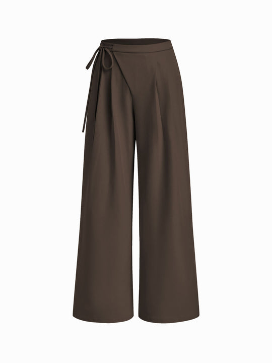 Damen Weite Nadelstreifen-Hose mit Wickel-Taille Shop Nory