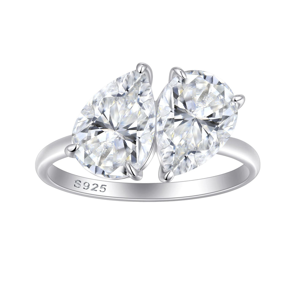 Damen Verlobungsring mit ovalem Hauptstein und filigraner Zirkonia-Verzierung Shop Nory