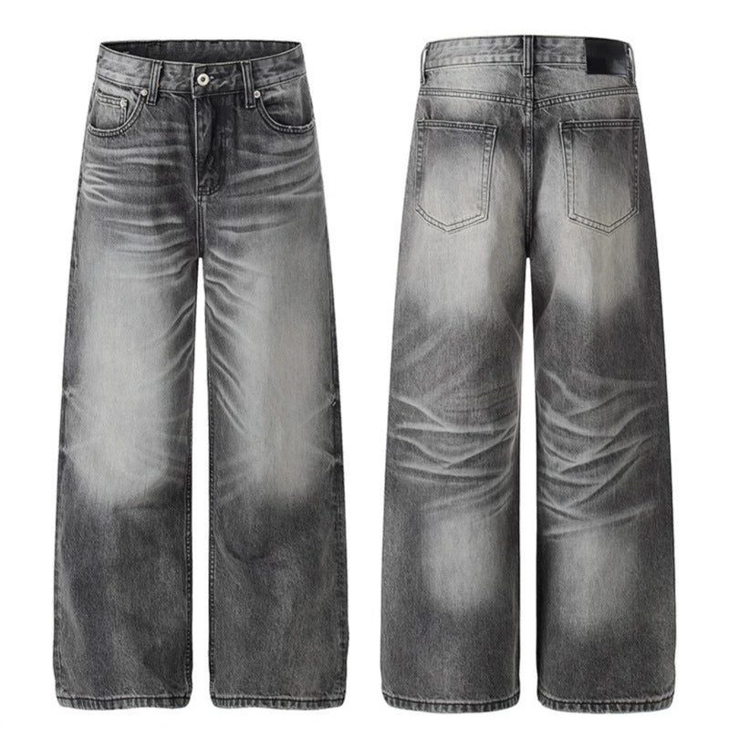 Damen Hochtaillierte Wide‑Leg Denimhose mit Used-Fade-Effekt Shop Nory
