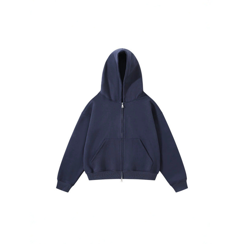 Unisex Oversize Kapuzenjacke mit durchgehendem Reißverschluss und Kängurutaschen aus Baumwoll-Fleece Shop Nory