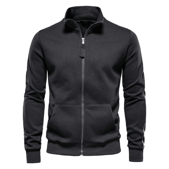 Herren Sweatjacke mit hohem Kragen und durchgehendem Reißverschluss