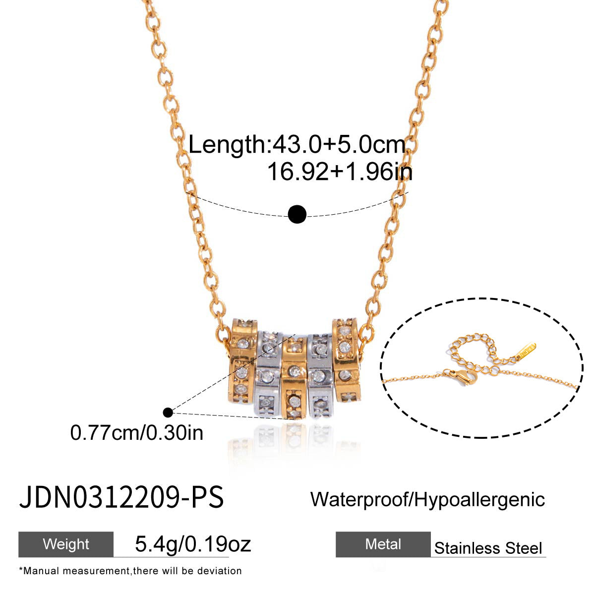 Damen elegante Halskette mit wasserfestem und hypoallergenem Design aus Edelstahl Shop Nory
