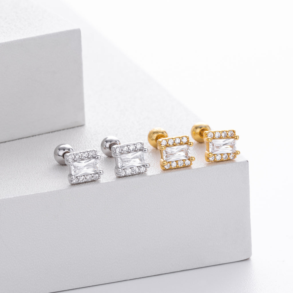 Damen Ohrstecker mit luxuriösem Zirkonbesatz aus hochwertigem 925 Sterling Silber Shop Nory 1782843087