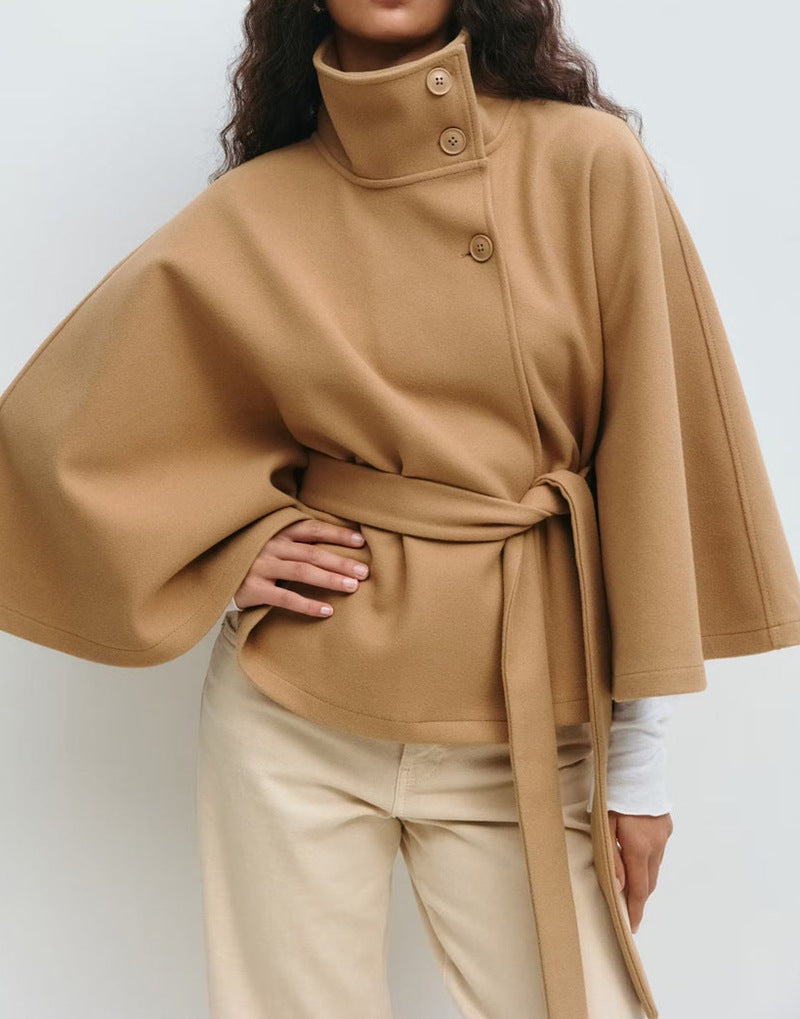 Damen Wickeljacke mit elegantem Stehkragen und weit geschnittenen Ärmeln ShopNory