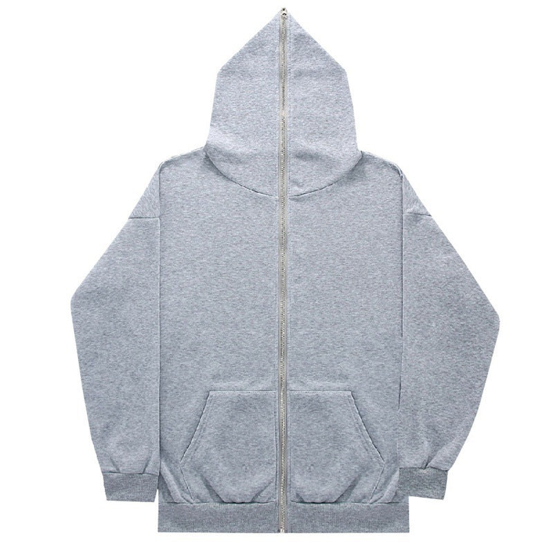 Unisex nan minimalistisch strukturierter Kapuzenzipper mit spitzer Kapuze, Kängurutasche und verstärkten Bündchen Shop Nory