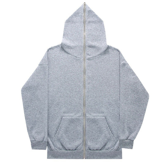 Unisex nan minimalistisch strukturierter Kapuzenzipper mit spitzer Kapuze, Kängurutasche und verstärkten Bündchen Shop Nory