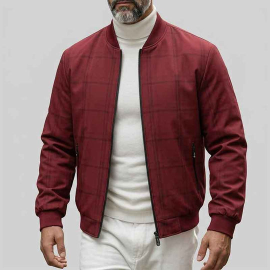 Herren Modische Bomberjacke mit Karomuster Shop Nory