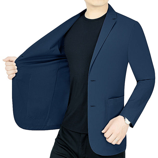 Herren legerer elastischer Sommerblazer mit dreiviertelärmeln und schlanker Passform Shop Nory