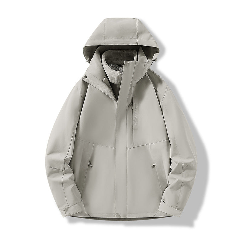 Herren Minimalistische City-Outdoorjacke mit verschweißten Nähten, verstellbarer Kapuze und Thermofutter Shop Nory