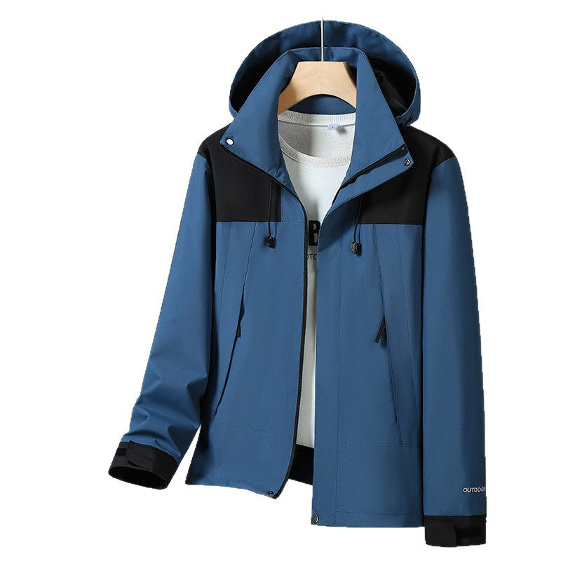 Herren Leichte Softshelljacke mit Kontrast-Schulter, verstellbarer Kapuze und wasserabweisender Membran Shop Nory