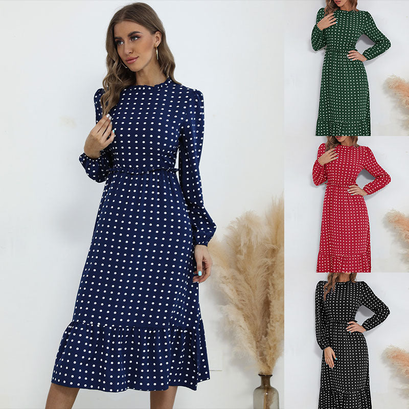 Damen Verspielt gemustertes Maxikleid mit Rüschendetails Shop Nory