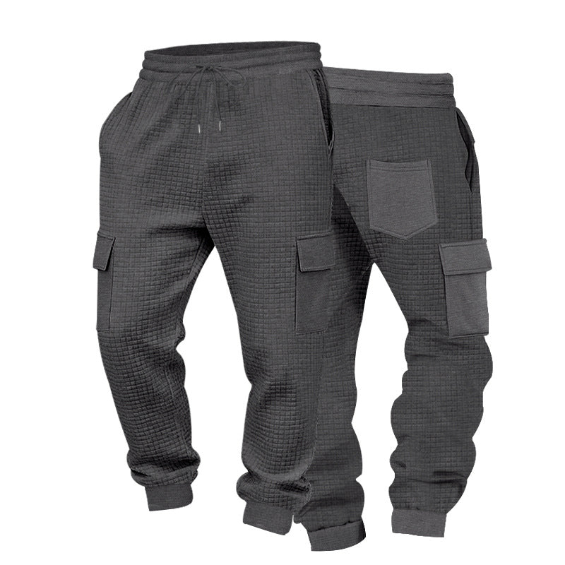 Herren Cargo-Jogginghose mit Waffelstruktur, elastischem Bund und Klappentaschen Shop Nory
