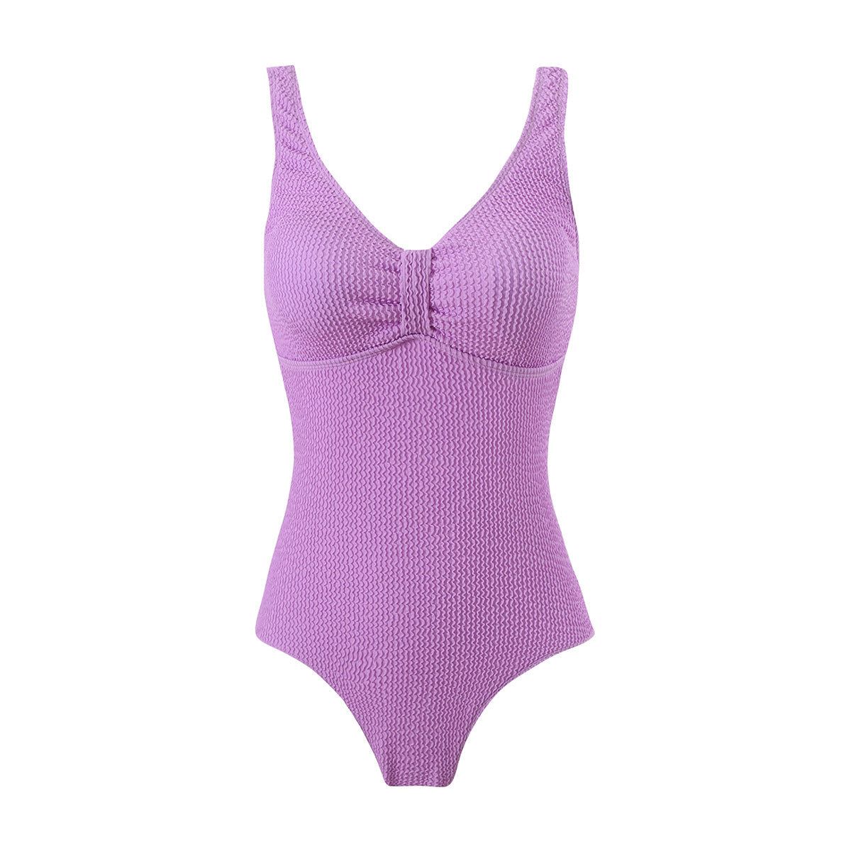 Damen Einteiliger Badeanzug mit raffinierten Rippstrick-Details