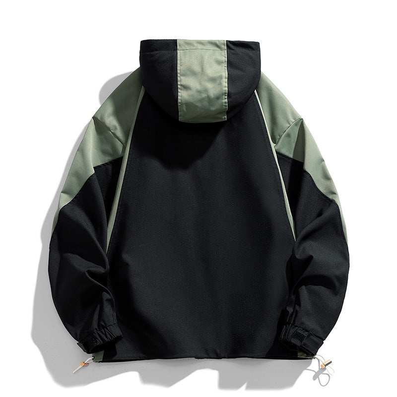 Herren Wasserabweisende Kapuzen-Fieldjacke im Colorblock-Utility-Design mit Brusttasche Shop Nory