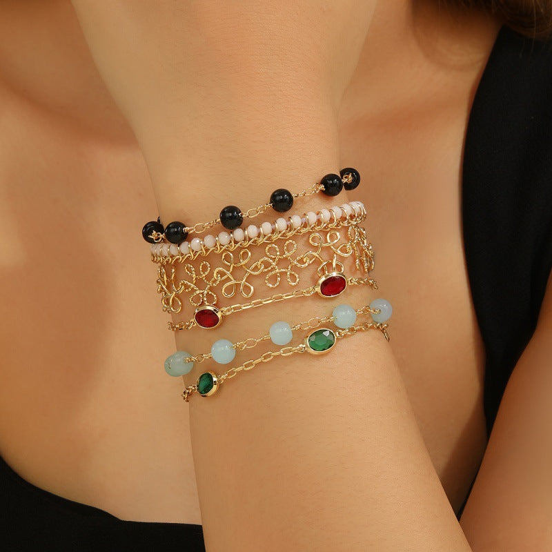 Damen Armband mit exklusivem, verzierten Perlen-Design Shop Nory