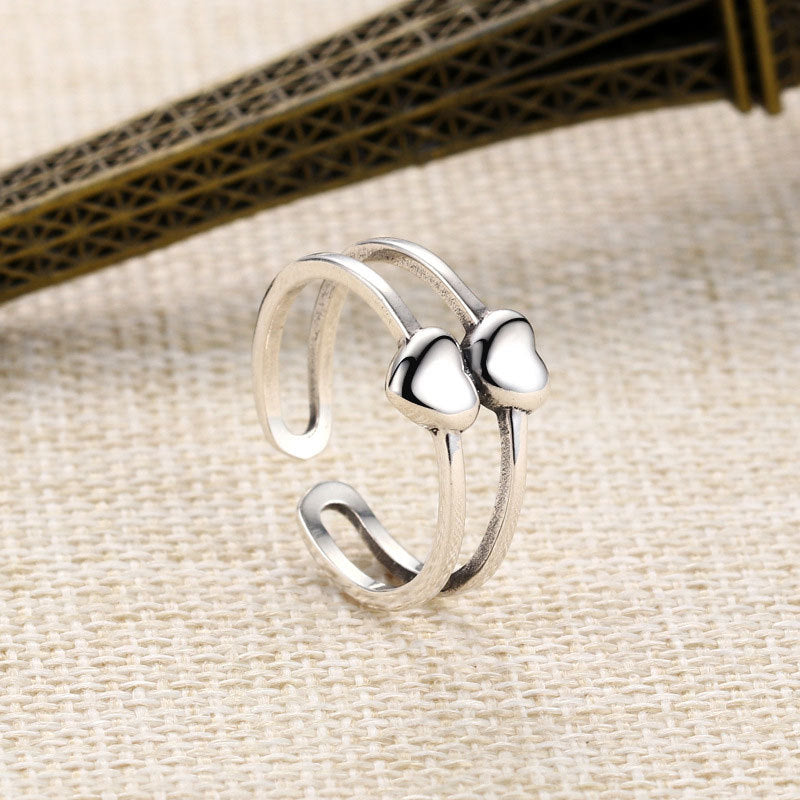 Damen Offener Ring mit Herzdesign Shop Nory