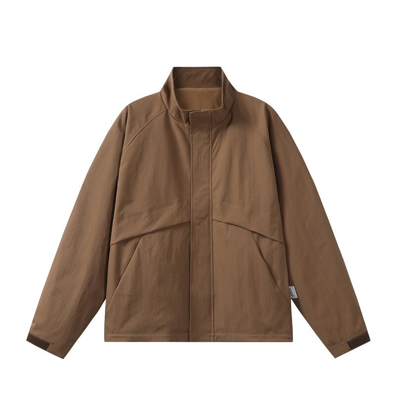 Herren Leichte Übergangsjacke im minimalistischen Field‑Style mit hohem Stehkragen und verdeckter Frontblende Shop Nory