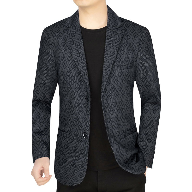 Herren Jacquard-Sakko mit geometrischer Struktur und teilgefüttertem Innenfutter Shop Nory