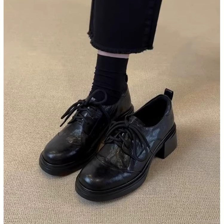 Damen Elegante Schnür‑Derby mit mittelhohem Blockabsatz und profilierter Plateau‑Sohle Shop Nory