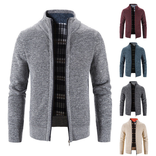Herren Strickjacke mit innovativem wärmeisolierendem Innenfutter