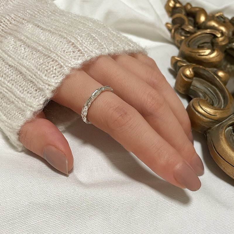 Damen Offener Ring mit strukturiertem Oberflächendesign Shop Nory