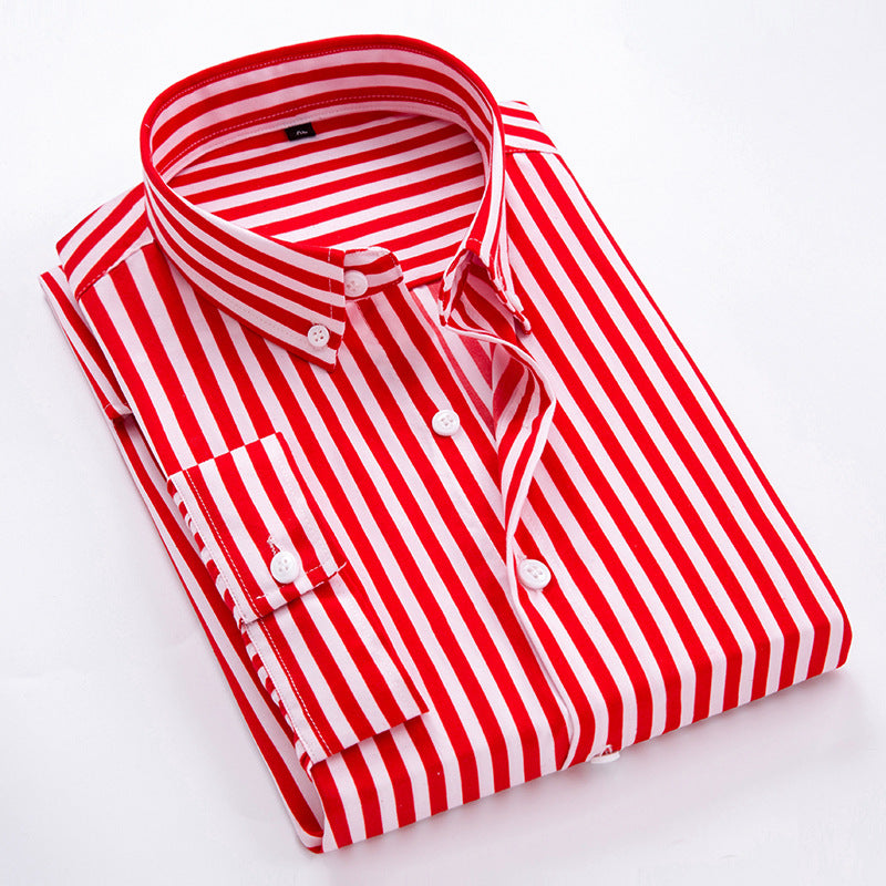 Herren gestreiftes Businesshemd mit Button-Down-Kragen und taillierter Silhouette Shop Nory