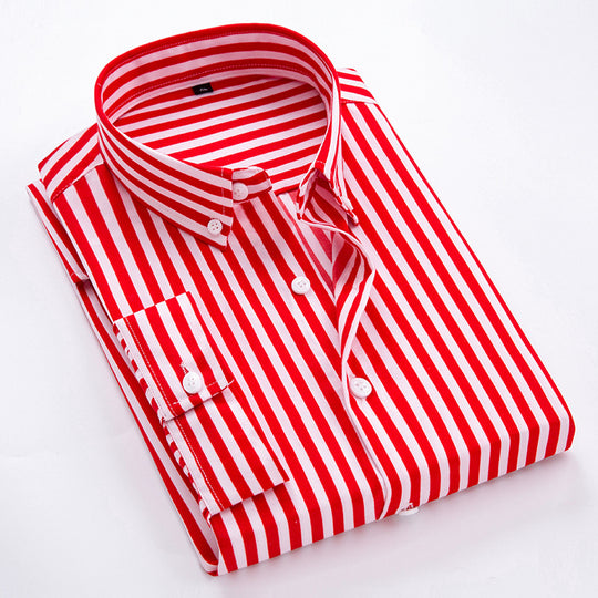 Herren gestreiftes Businesshemd mit Button-Down-Kragen und taillierter Silhouette Shop Nory