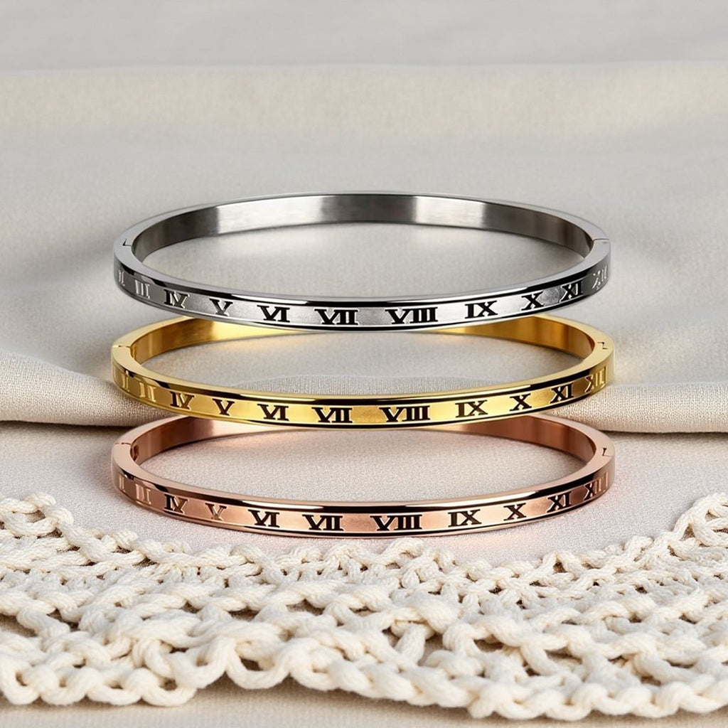 Damen Armreif mit römischen Ziffern Shop Nory