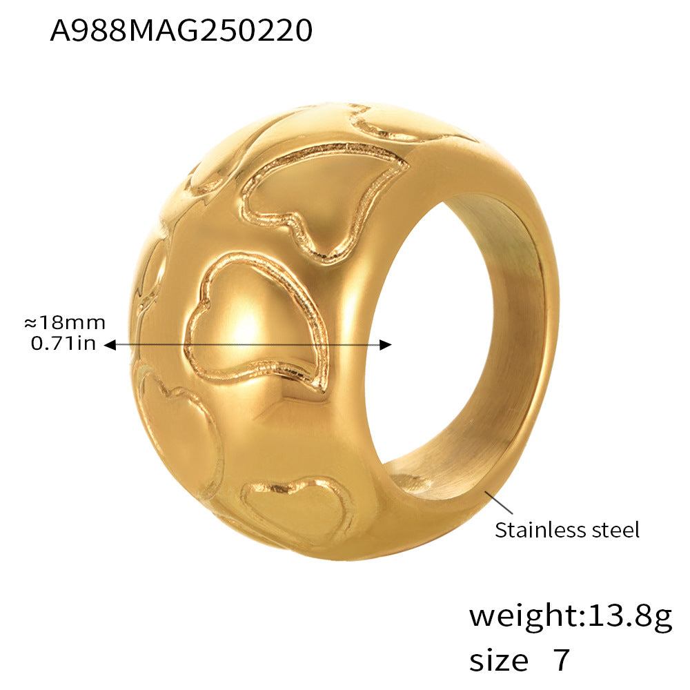 Damenring mit herzförmigem Design aus hochwertigem Edelstahl Shop Nory